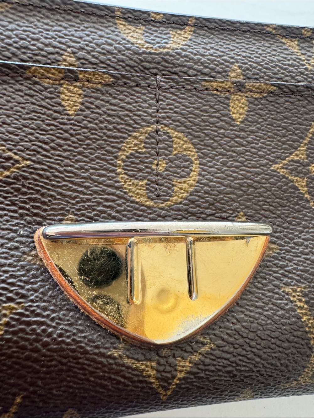 Louis Vuitton Brown Monogram Clasp Wallet with Gold Hardware - Picture 2 of 15